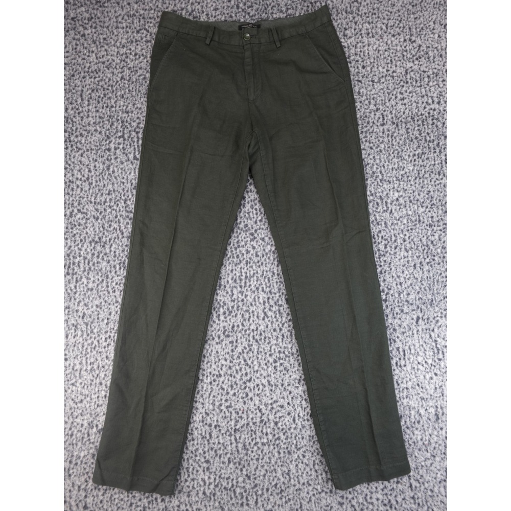 Banana Republic Trousers Mens 33x34 Olive Green‎ Good Herringbone Chino Pants